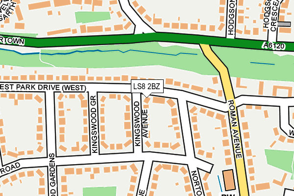 LS8 2BZ map - OS OpenMap – Local (Ordnance Survey)