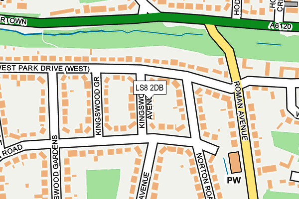 LS8 2DB map - OS OpenMap – Local (Ordnance Survey)
