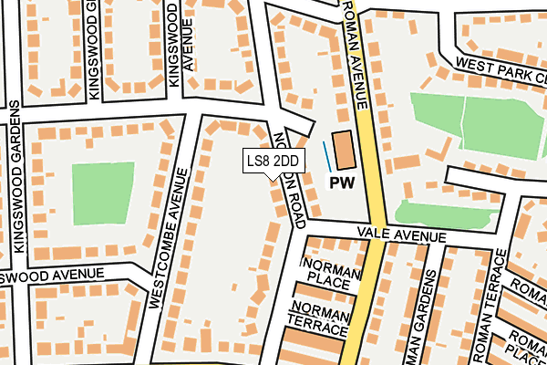 LS8 2DD map - OS OpenMap – Local (Ordnance Survey)