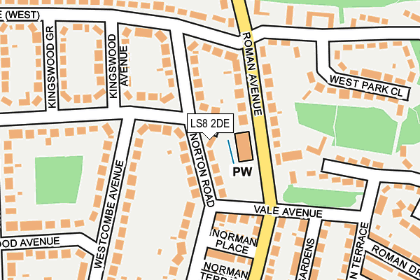 LS8 2DE map - OS OpenMap – Local (Ordnance Survey)
