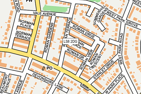 LS8 2DG map - OS OpenMap – Local (Ordnance Survey)