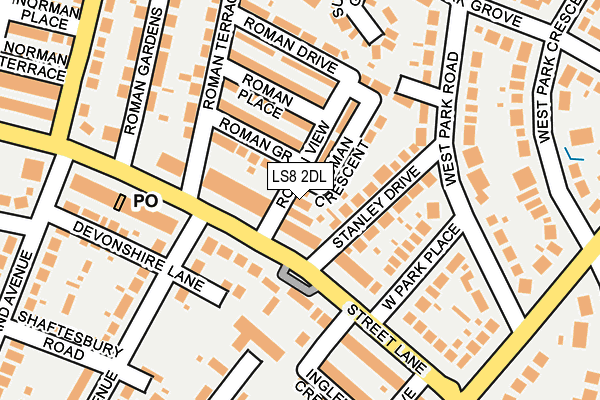 LS8 2DL map - OS OpenMap – Local (Ordnance Survey)