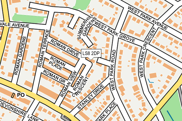 LS8 2DP map - OS OpenMap – Local (Ordnance Survey)