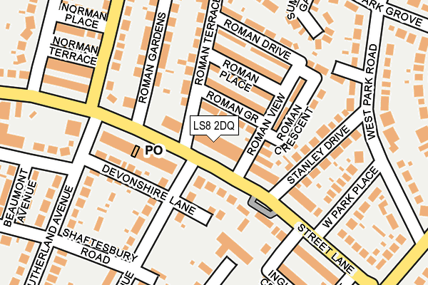 LS8 2DQ map - OS OpenMap – Local (Ordnance Survey)