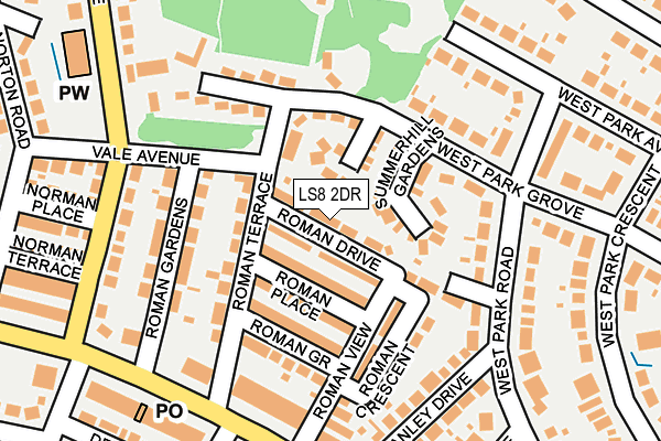 LS8 2DR map - OS OpenMap – Local (Ordnance Survey)