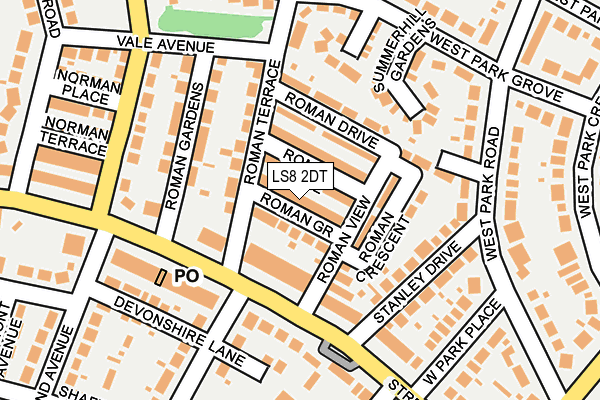 LS8 2DT map - OS OpenMap – Local (Ordnance Survey)