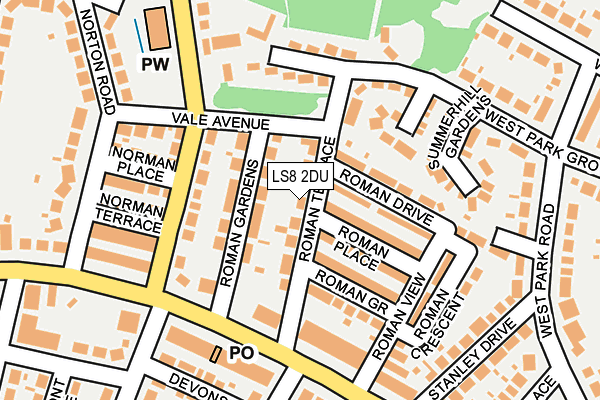 LS8 2DU map - OS OpenMap – Local (Ordnance Survey)