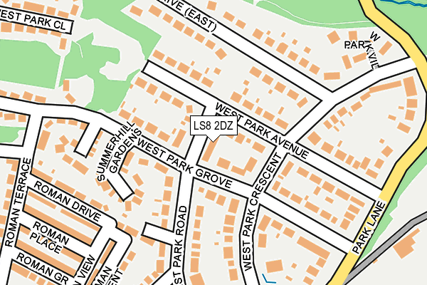 LS8 2DZ map - OS OpenMap – Local (Ordnance Survey)