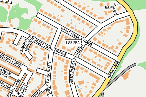 LS8 2EA map - OS OpenMap – Local (Ordnance Survey)