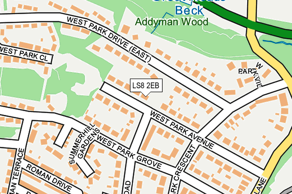 LS8 2EB map - OS OpenMap – Local (Ordnance Survey)