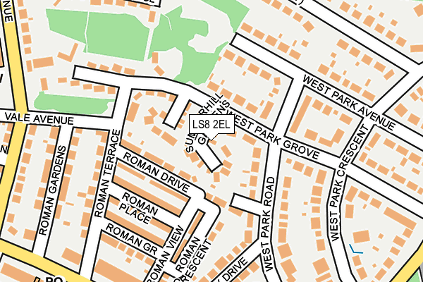LS8 2EL map - OS OpenMap – Local (Ordnance Survey)