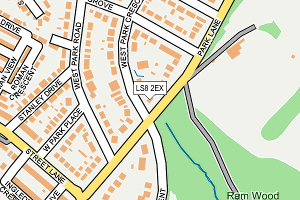 LS8 2EX map - OS OpenMap – Local (Ordnance Survey)