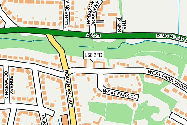 LS8 2FD map - OS OpenMap – Local (Ordnance Survey)