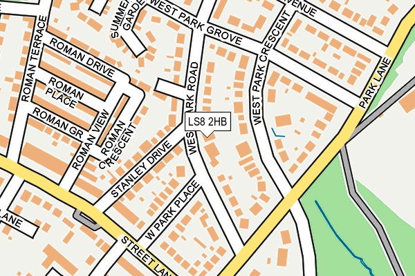 LS8 2HB map - OS OpenMap – Local (Ordnance Survey)