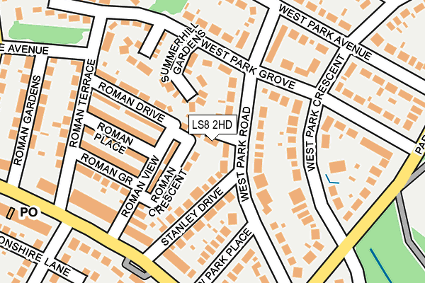 LS8 2HD map - OS OpenMap – Local (Ordnance Survey)