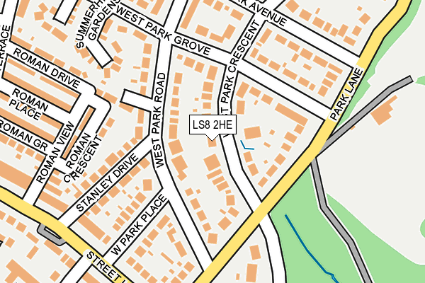 LS8 2HE map - OS OpenMap – Local (Ordnance Survey)