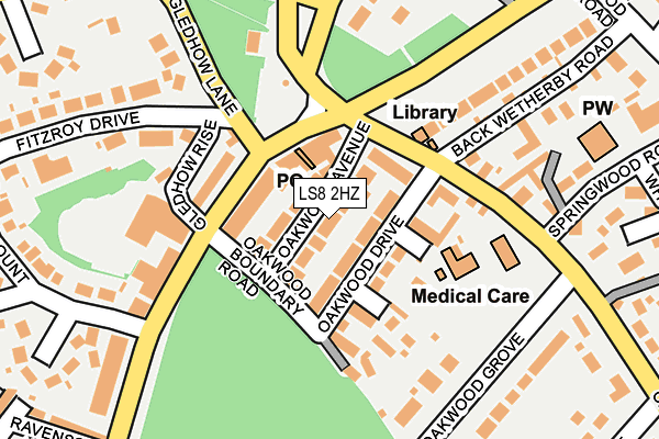 LS8 2HZ map - OS OpenMap – Local (Ordnance Survey)