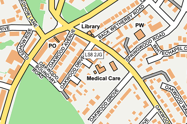 LS8 2JG map - OS OpenMap – Local (Ordnance Survey)
