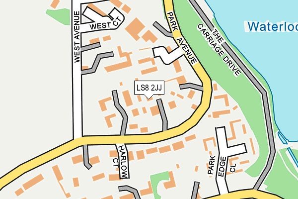 LS8 2JJ map - OS OpenMap – Local (Ordnance Survey)