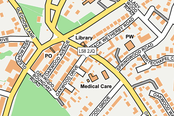 LS8 2JQ map - OS OpenMap – Local (Ordnance Survey)