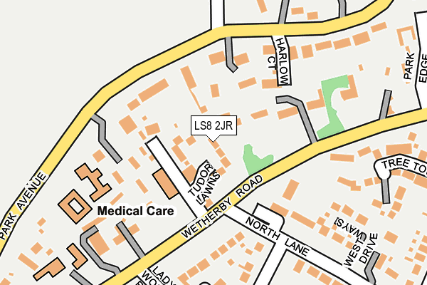 LS8 2JR map - OS OpenMap – Local (Ordnance Survey)