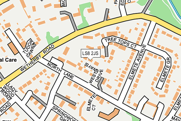 LS8 2JS map - OS OpenMap – Local (Ordnance Survey)