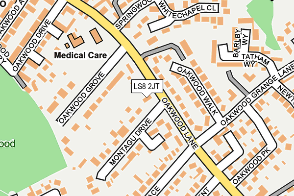 LS8 2JT map - OS OpenMap – Local (Ordnance Survey)