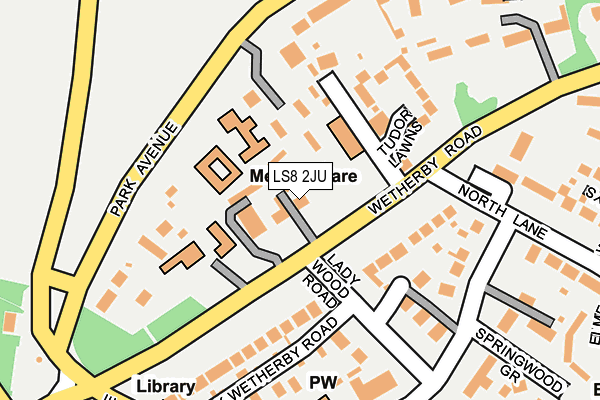 LS8 2JU map - OS OpenMap – Local (Ordnance Survey)