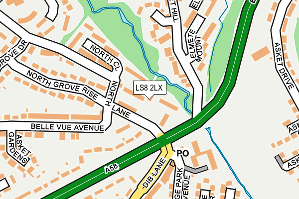 LS8 2LX map - OS OpenMap – Local (Ordnance Survey)