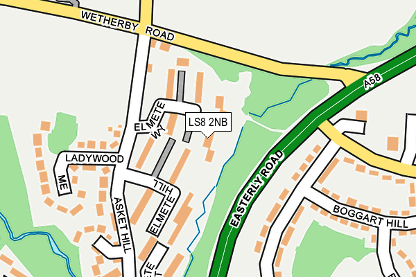 LS8 2NB map - OS OpenMap – Local (Ordnance Survey)