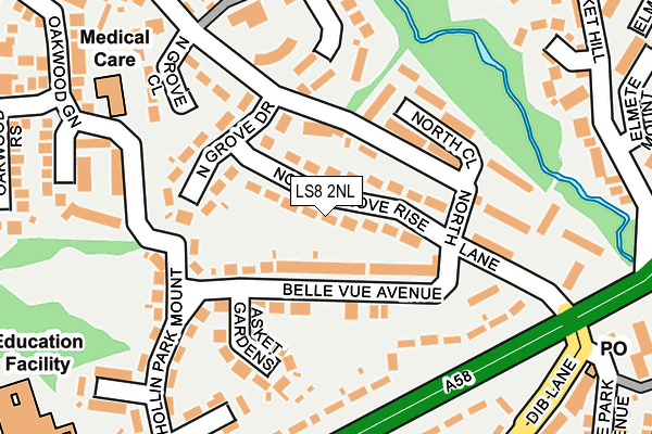 LS8 2NL map - OS OpenMap – Local (Ordnance Survey)