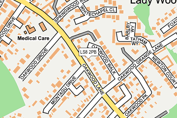 LS8 2PB map - OS OpenMap – Local (Ordnance Survey)