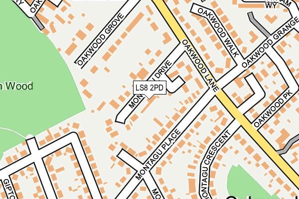 LS8 2PD map - OS OpenMap – Local (Ordnance Survey)