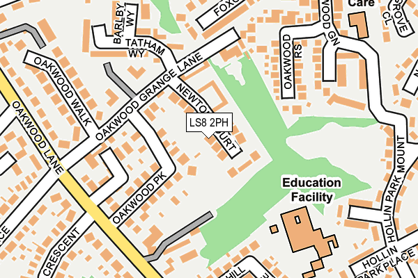 LS8 2PH map - OS OpenMap – Local (Ordnance Survey)