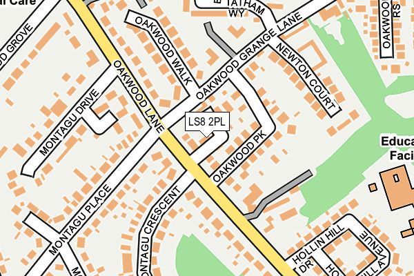 LS8 2PL map - OS OpenMap – Local (Ordnance Survey)