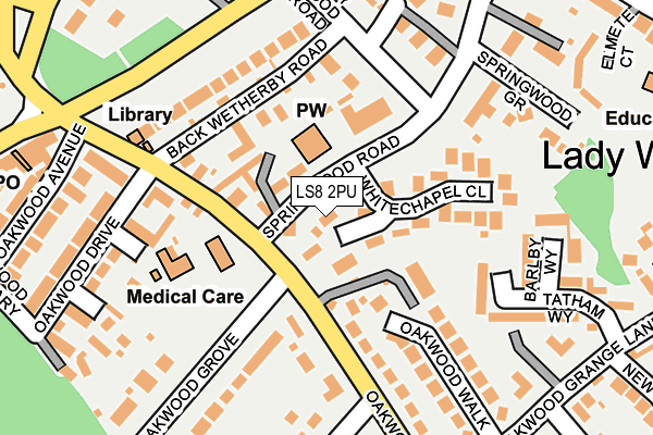 LS8 2PU map - OS OpenMap – Local (Ordnance Survey)