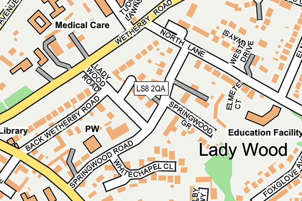 LS8 2QA map - OS OpenMap – Local (Ordnance Survey)