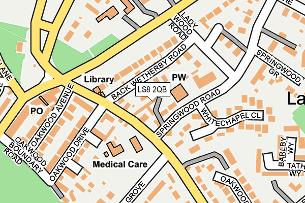 LS8 2QB map - OS OpenMap – Local (Ordnance Survey)