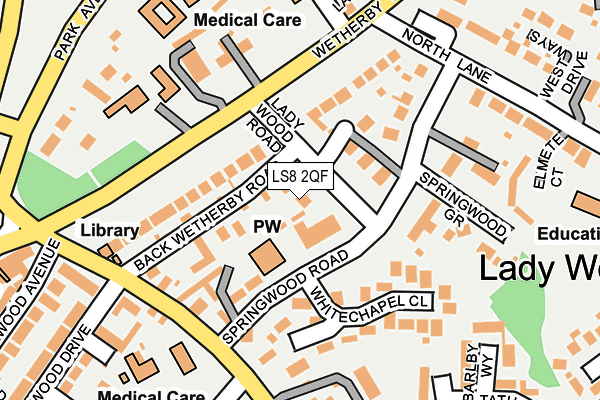 LS8 2QF map - OS OpenMap – Local (Ordnance Survey)