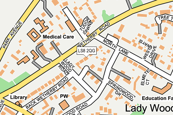 LS8 2QG map - OS OpenMap – Local (Ordnance Survey)