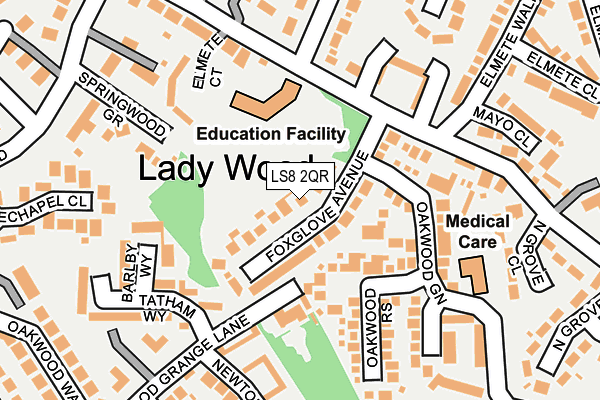 LS8 2QR map - OS OpenMap – Local (Ordnance Survey)