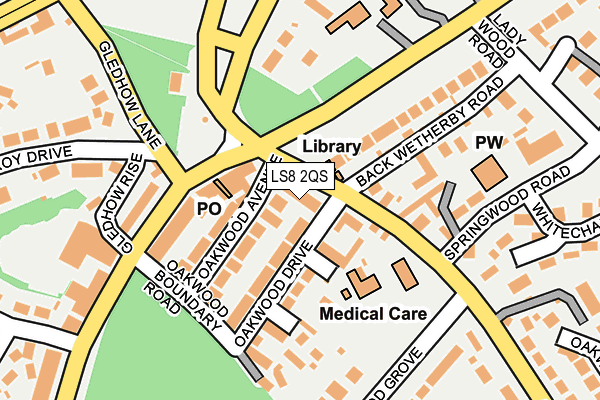 LS8 2QS map - OS OpenMap – Local (Ordnance Survey)