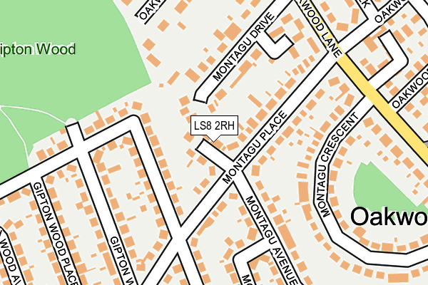 LS8 2RH map - OS OpenMap – Local (Ordnance Survey)