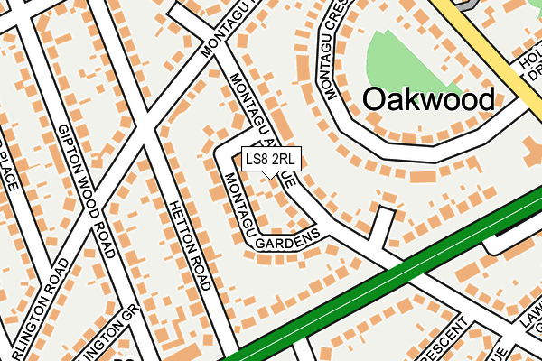 LS8 2RL map - OS OpenMap – Local (Ordnance Survey)