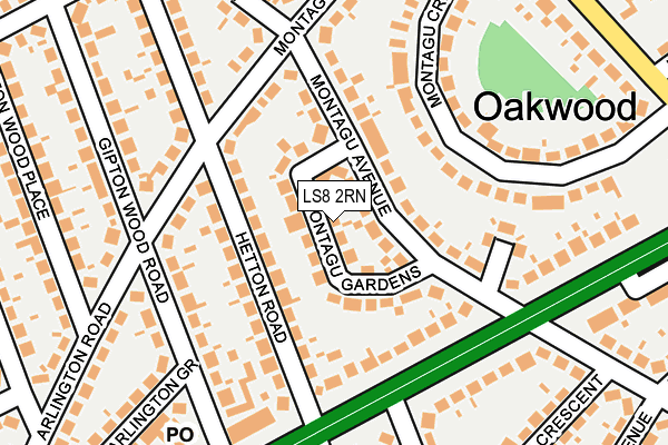 LS8 2RN map - OS OpenMap – Local (Ordnance Survey)