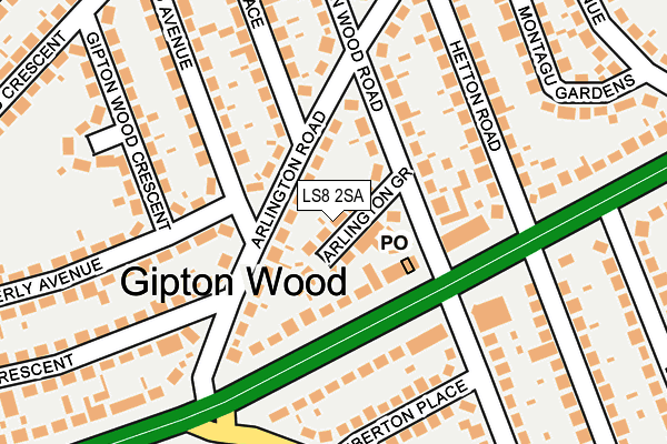 LS8 2SA map - OS OpenMap – Local (Ordnance Survey)