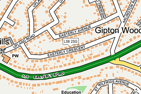 LS8 2SG map - OS OpenMap – Local (Ordnance Survey)