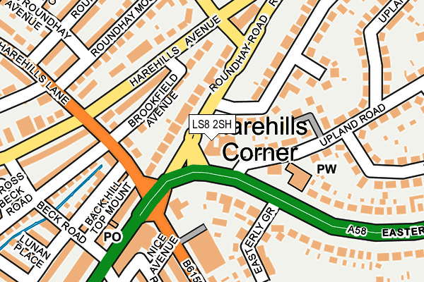 LS8 2SH map - OS OpenMap – Local (Ordnance Survey)