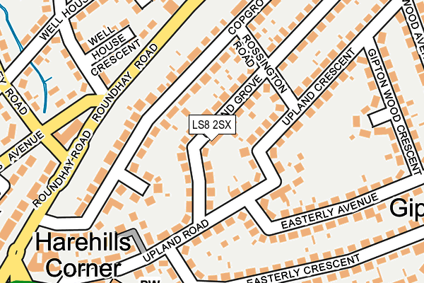 LS8 2SX map - OS OpenMap – Local (Ordnance Survey)
