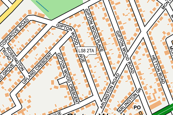 LS8 2TA map - OS OpenMap – Local (Ordnance Survey)